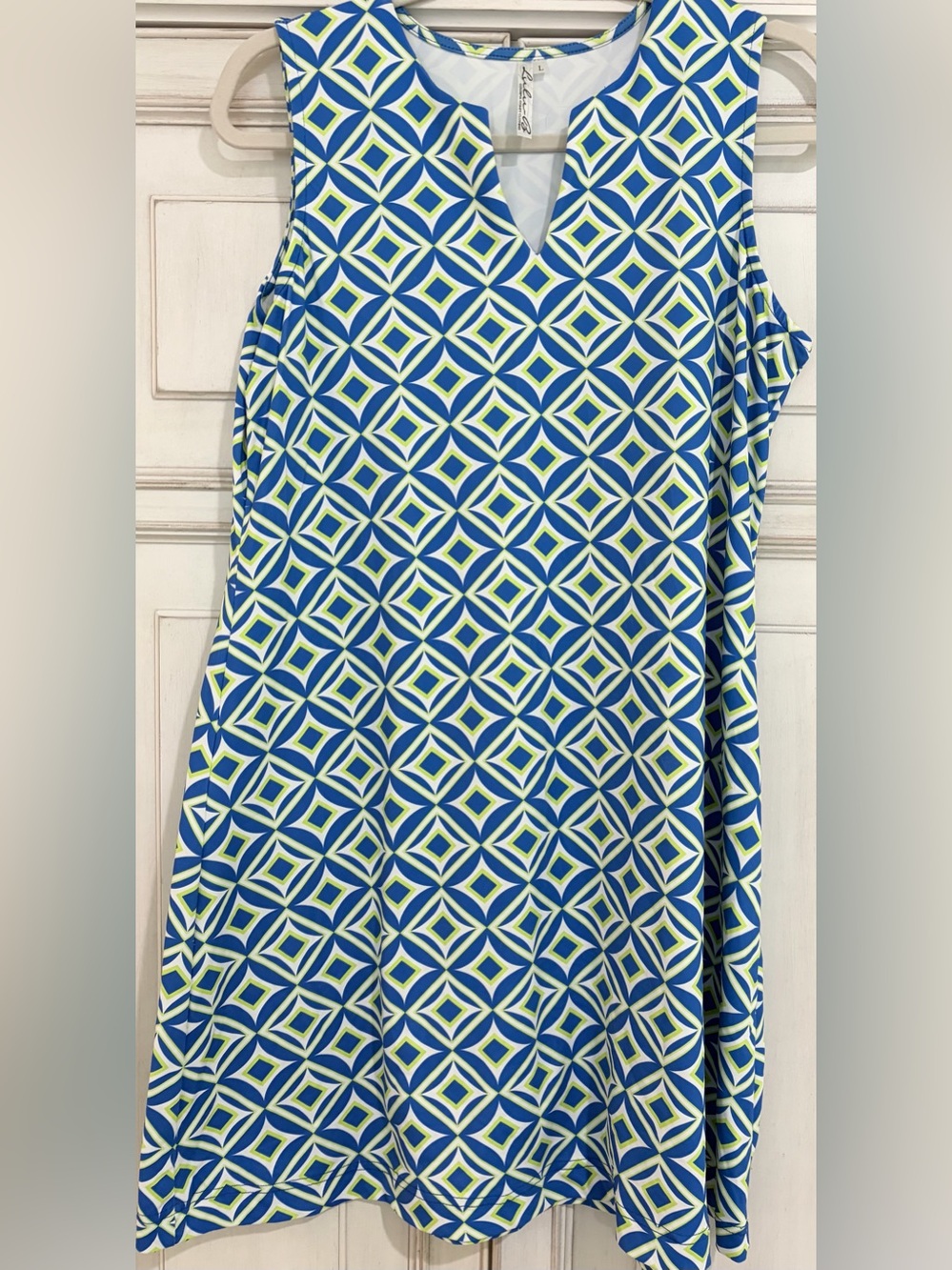 PRELOVED SZ L Lulu-B Geometric Keyhole Sleeveless mini dress/tunic